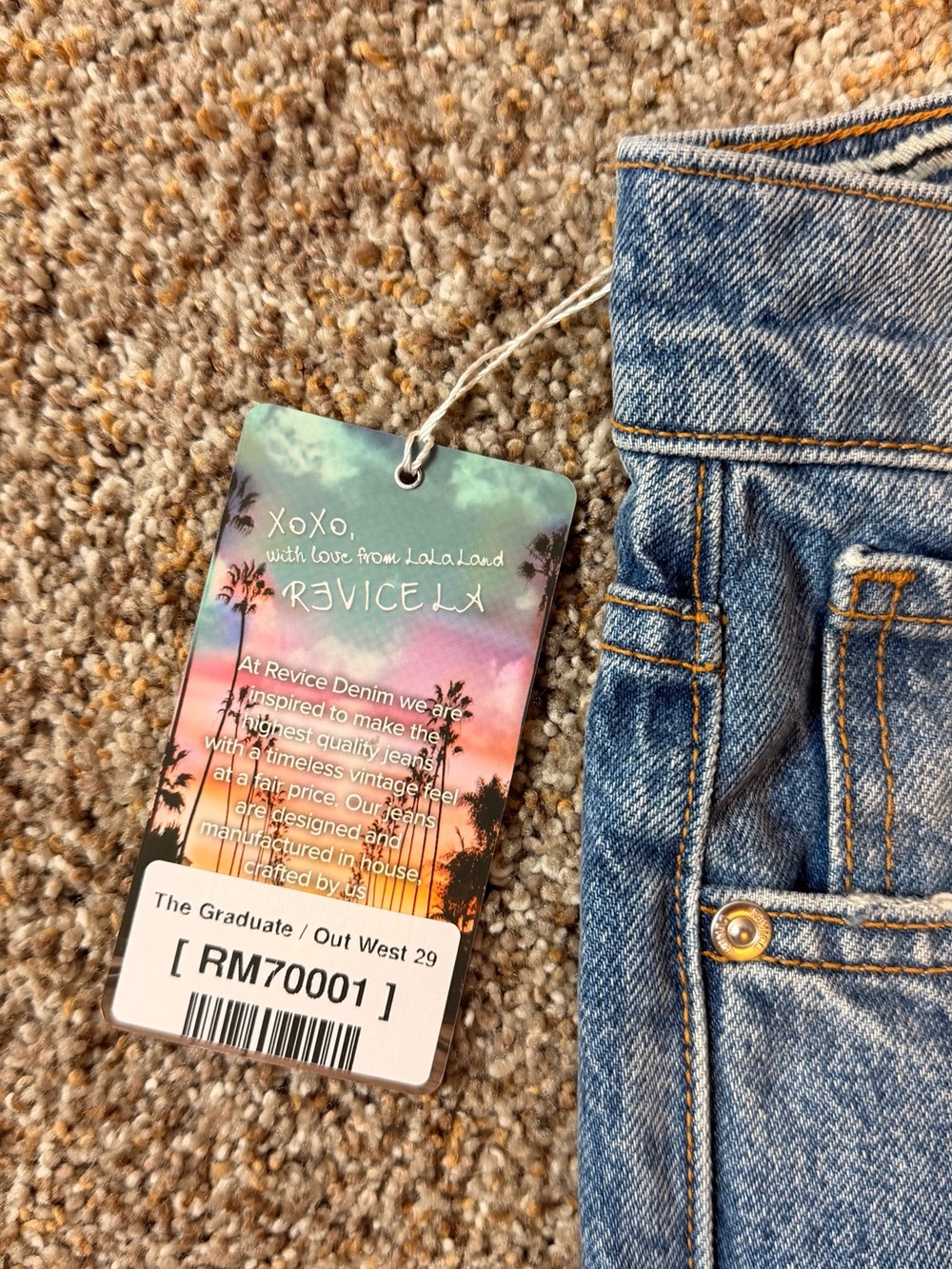 REVICE Denim The GraduateOut West 29 Patchwork Blue Jeans - NWT - Picture 3 of 8